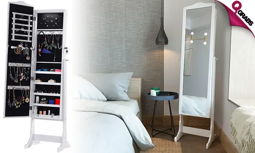 Stand-Up Jewelry Cabinet with Full-Length Mirror!